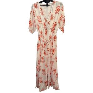 Unbranded Maxi White And Red Floral Dress